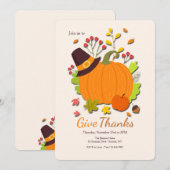 Geef de Thanksgiving van Bedankt de Binnenuitnodig Kaart (Voorkant / Achterkant)