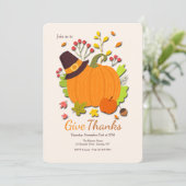 Geef de Thanksgiving van Bedankt de Binnenuitnodig Kaart (Staand voorkant)