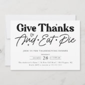 Geef de Thanksgiving van de Bedankt Eat Pie Kaart (Voorkant)