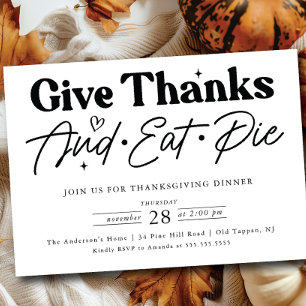 Geef de Thanksgiving van de Bedankt Eat Pie Kaart