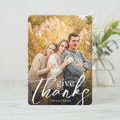 Geef de Thanksgiving van de Bekleding van de Foto  Feestdagenkaart (Staand voorkant)