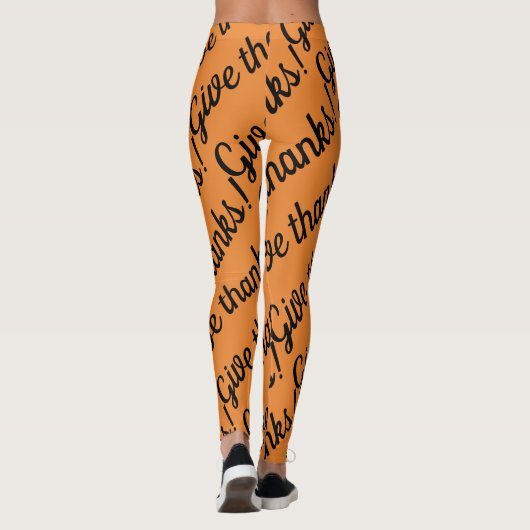 Geef de Thanksgiving van het patroon van bedankt p Leggings (Achterkant)