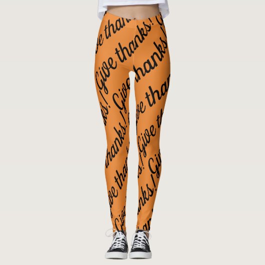 Geef de Thanksgiving van het patroon van bedankt p Leggings (Voorkant)