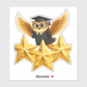 Geef de uil drie gouden sterren, aangepaste presta sticker (Vel)
