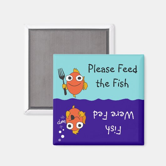 Geef de vissen te eten magneet (Voorkant / Achterkant)