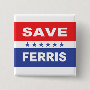 Geef de vlag voor de verkiezingen van Ferris op Vierkante Button 5,1 Cm