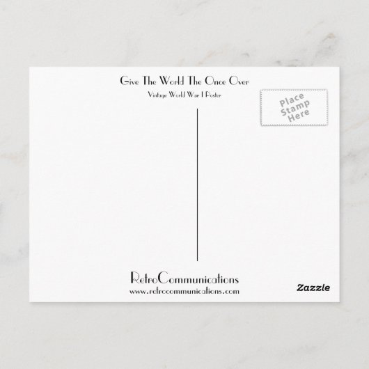 Geef de wereld een keer de tijd briefkaart (Achterkant)