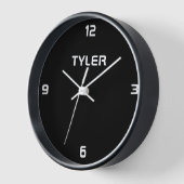 Geef de witte naam aan op de zwarte klok (Hoek)