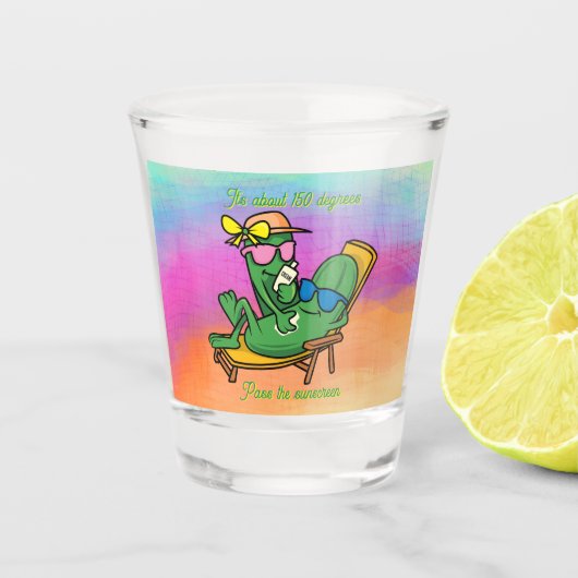 Geef de zonnebrandcrème door shot glas (Voorkant)