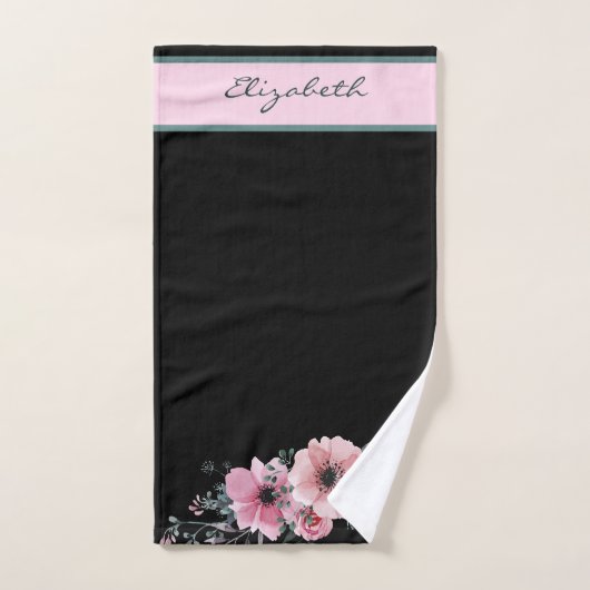 Geef de Zwarte Achtergrond van de Floral Lower Bor Handdoek (Handdoek)