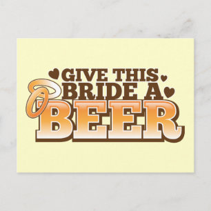 Geef deze bruid een bierkaart briefkaart