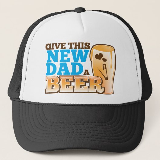 Geef deze nieuwe vader een BEER@! Trucker Pet (Voorkant)