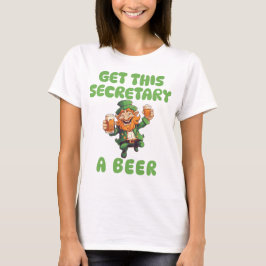 Geef deze secretaresse een biergrappige St. Patric T-shirt