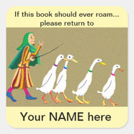 Geef dit boek terug vierkante sticker