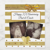 Geef dit Gold Jubileum-etiket een persoonlijk tint Wijn Etiket (Enkel label)