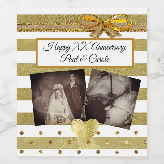 Geef dit Gold Jubileum-etiket een persoonlijk tint Wijn Etiket (Enkel label)