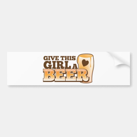 Geef dit meisje een Bier ND Bumpersticker (Voorkant)