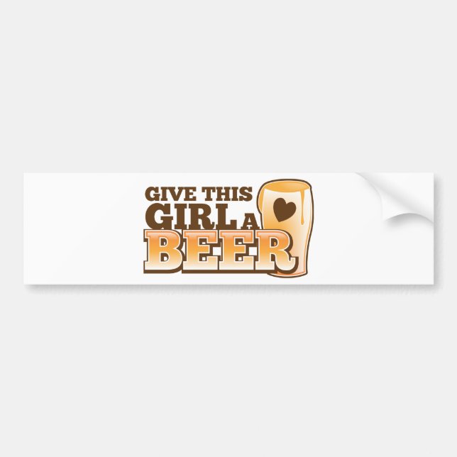 Geef dit meisje een Bier ND Bumpersticker (Voorkant)