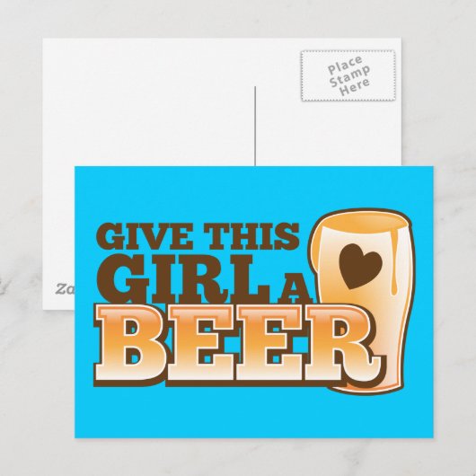 GEEF DIT MEISJE EEN BIERONTWERP VAN THE Beer Shop Briefkaart (Voorkant / Achterkant)