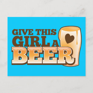 GEEF DIT MEISJE EEN BIERONTWERP VAN THE Beer Shop Briefkaart