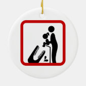 Geef Dochter Niet Aan De Krokodil Dierentuin Bord Keramisch Ornament (Achterkant)