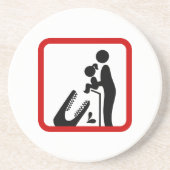 Geef dochter niet te eten aan het krokodillen-zoo  zandsteen onderzetter (Voorkant)