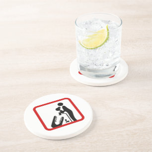 Geef dochter niet te eten aan het krokodillen-zoo  zandsteen onderzetter