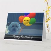 Geef Doggie Happy Birthday een persoonlijk tintje Kaart (Gele Bloem)