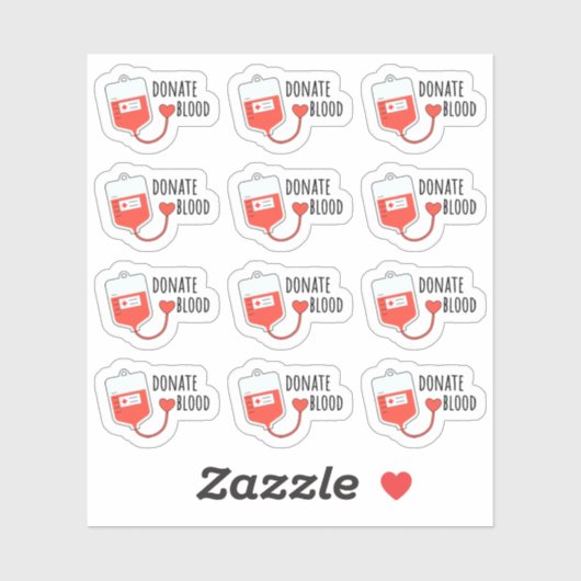 Geef Doneer Bloed Donatie Zak Kalender Planner Sticker (Vel)