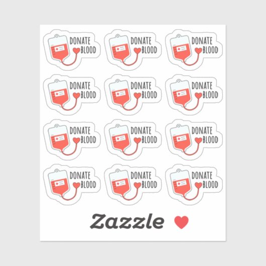 Geef doneren bloed donatie zak agenda planner sticker (Vel)