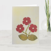 Geef drie rode Birthday-bloemen aan Kaart (Voorkant)