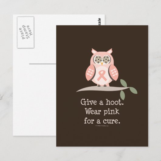 Geef een Briefkaart van de Roze Lint van de Wortel (Voorkant / Achterkant)