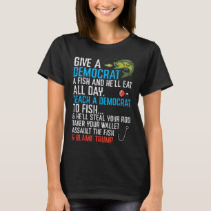 Geef een Democraat Vis Grappige Vissen Republikein T-shirt