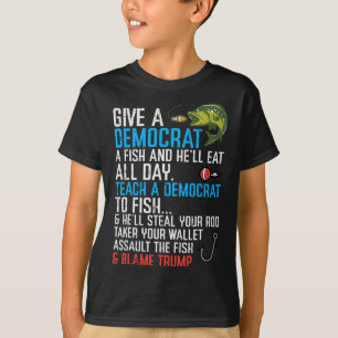 Geef Een Democraat Vis Grappige Vissende Republike T-shirt