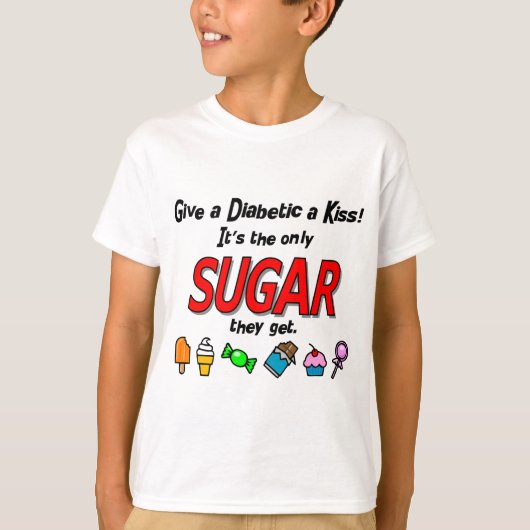 Geef een Diabetica een kus T-shirt (Voorkant)