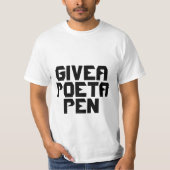 "Geef een dichter een pen" Blok T-shirt (Voorkant)