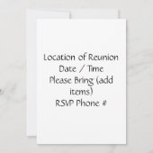 GEEF EEN FAMILIE REUNION-INVITATIE KAART (Achterkant)