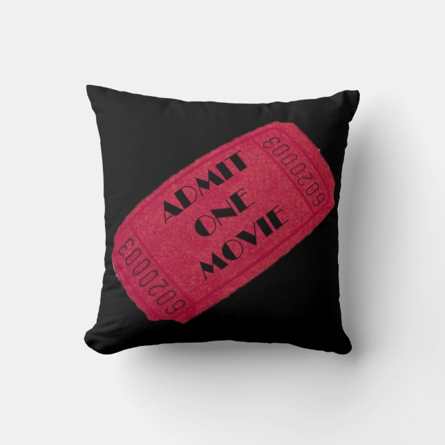 "Geef één filmkaartje toe" JTG Art Pillow Kussen (Voorkant)