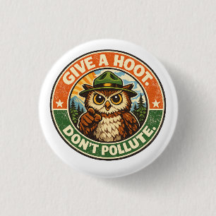 Geef Een Gil Verontreinig Niet Uil Ronde Button 3,2 Cm