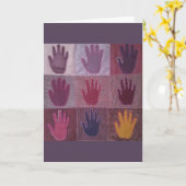 "Geef een hand" Art Quilt 2 Kaart (Gele Bloem)