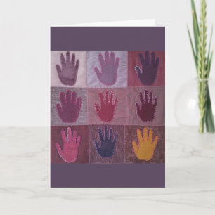 "Geef een hand" Art Quilt 2 Kaart