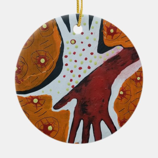 Geef een handversiering keramisch ornament (Voorkant)