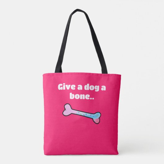Geef een hond een bot Canvas tas (Achterkant)