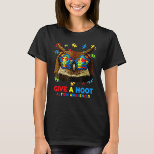 Geef een Hood Owl Autism Awareness Maand Funny Asd T-shirt