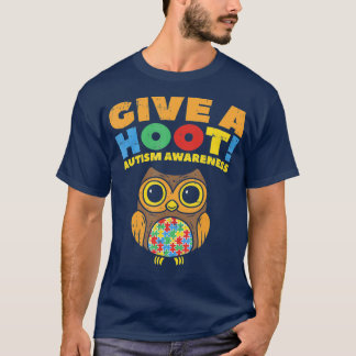 Geef een Hoot Autisme Awareness Owl Bird Lover T-shirt