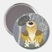 Geef een Hoot! Barn Owl Magneet (Voorkant / Achterkant)