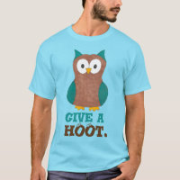 Geef een HOOT Cartoon Owl Bird Eyes Eyeball T-shir