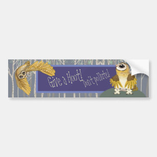 Geef een Hoot~Geen vervuiling, Barn Owl Bumpersticker