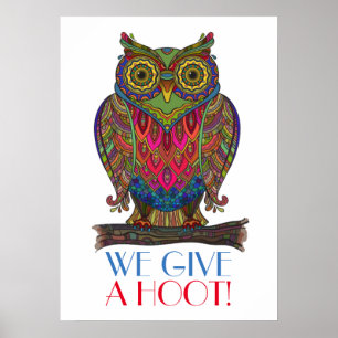 GEEF EEN HOOT - Poster voor school / overal