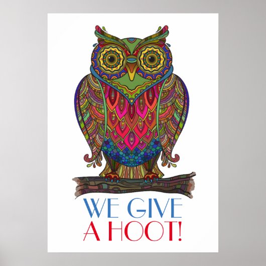 GEEF EEN HOOT - Poster voor school / overal (Voorkant)